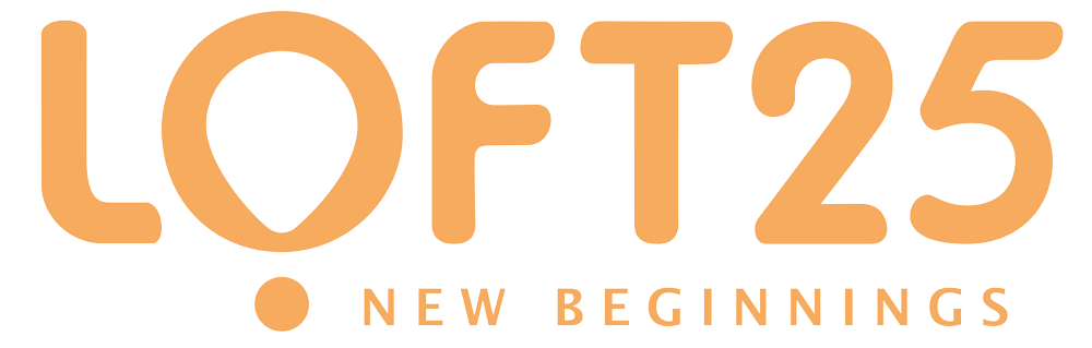 Loft 25 logo with the tagline 'New Beginnings'